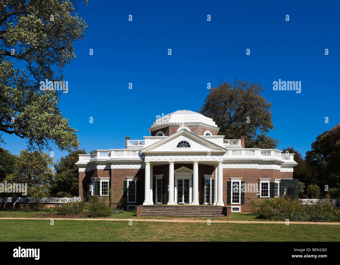 La maison de Thomas Jefferson, Monticello, Charlottesville, Virginia, USA Banque D'Images