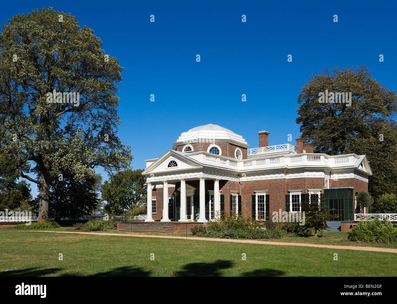 La maison de Thomas Jefferson, Monticello, Charlottesville, Virginia, USA Banque D'Images
