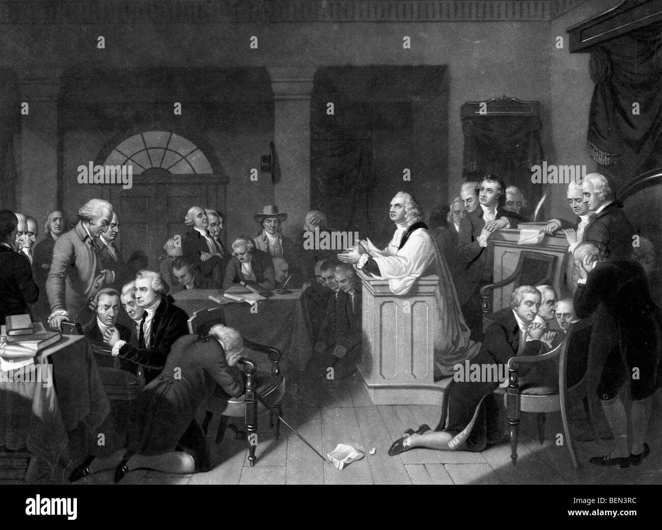 La première prière au Congrès - Septembre 1774 Banque D'Images