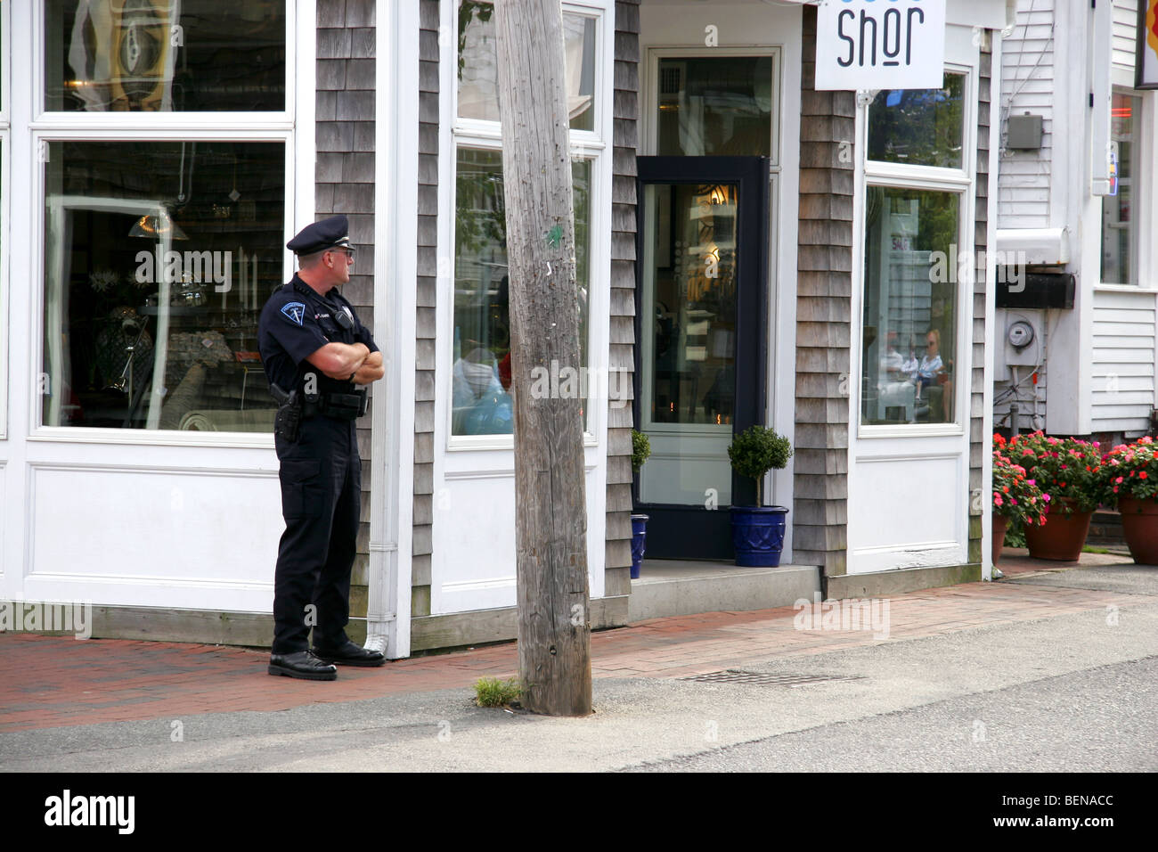Beat cop à Provincetown, Cape Cod, Massachusetts, USA Banque D'Images