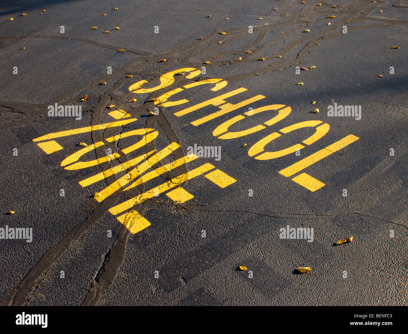 Zone scolaire. Banque D'Images