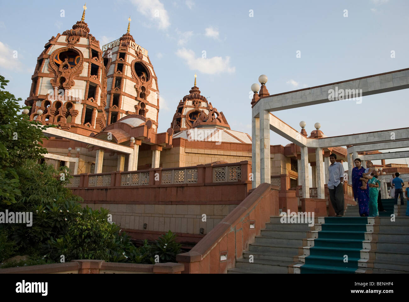 Temple ISKCON New Delhi Inde Banque D'Images