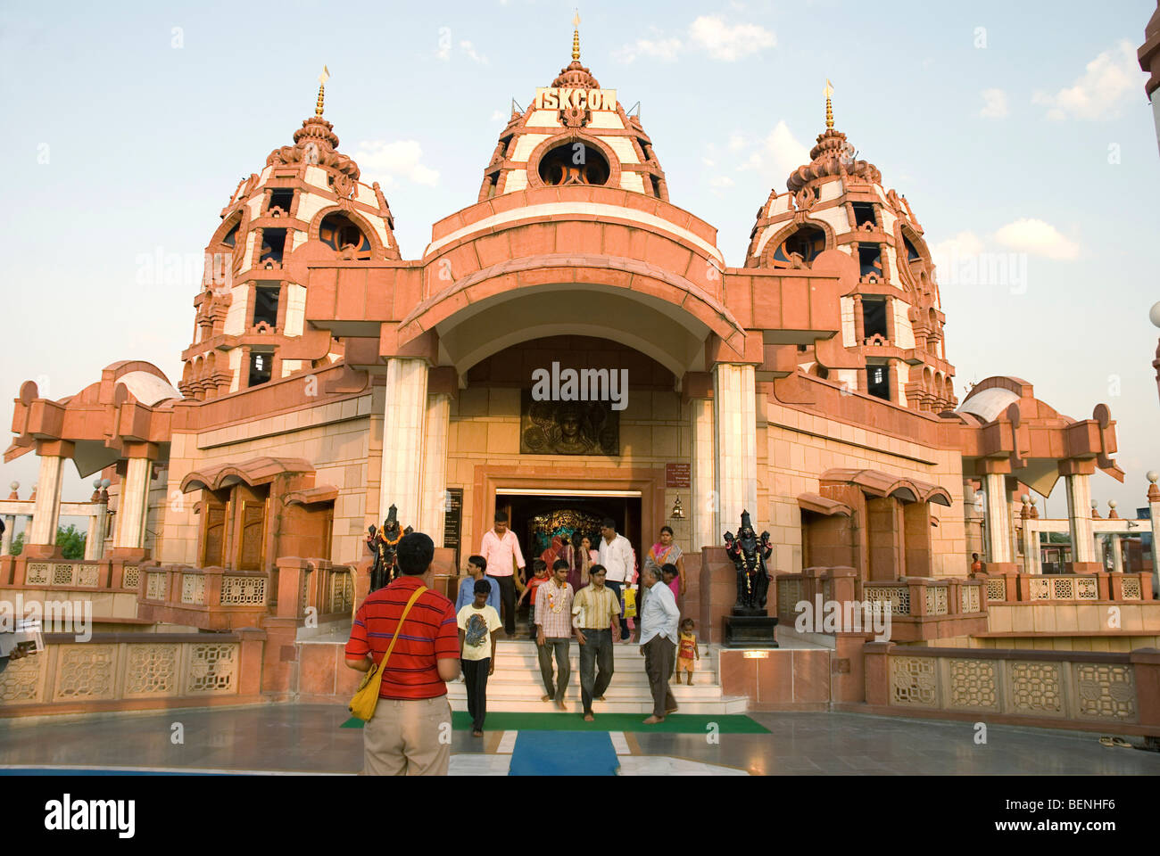 Temple ISKCON New Delhi Inde Banque D'Images