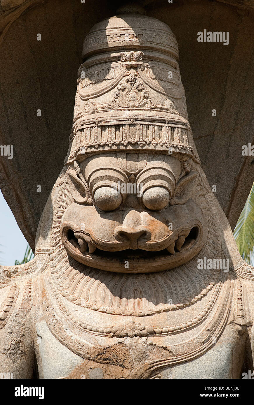 Sculpture de Temple Lakshmi Narasimha Narasimha dans Ugranarasimha populairement appelé fut exécuté en 1528 après J.-C. Au cours de la règle de Banque D'Images