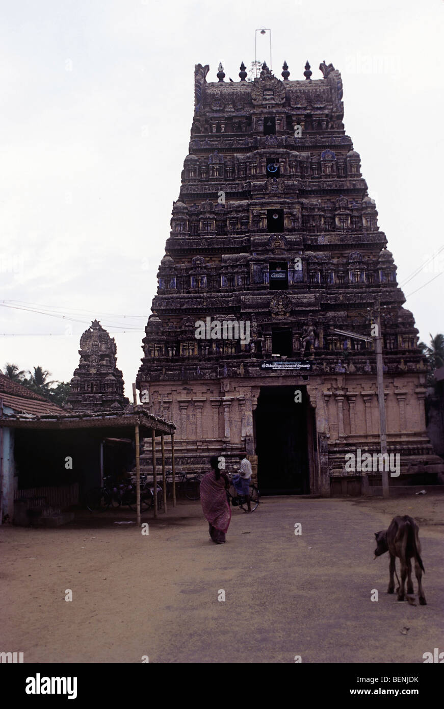 Temple de Vénus Planète à Kanjanur Tamil Nadu Inde Banque D'Images