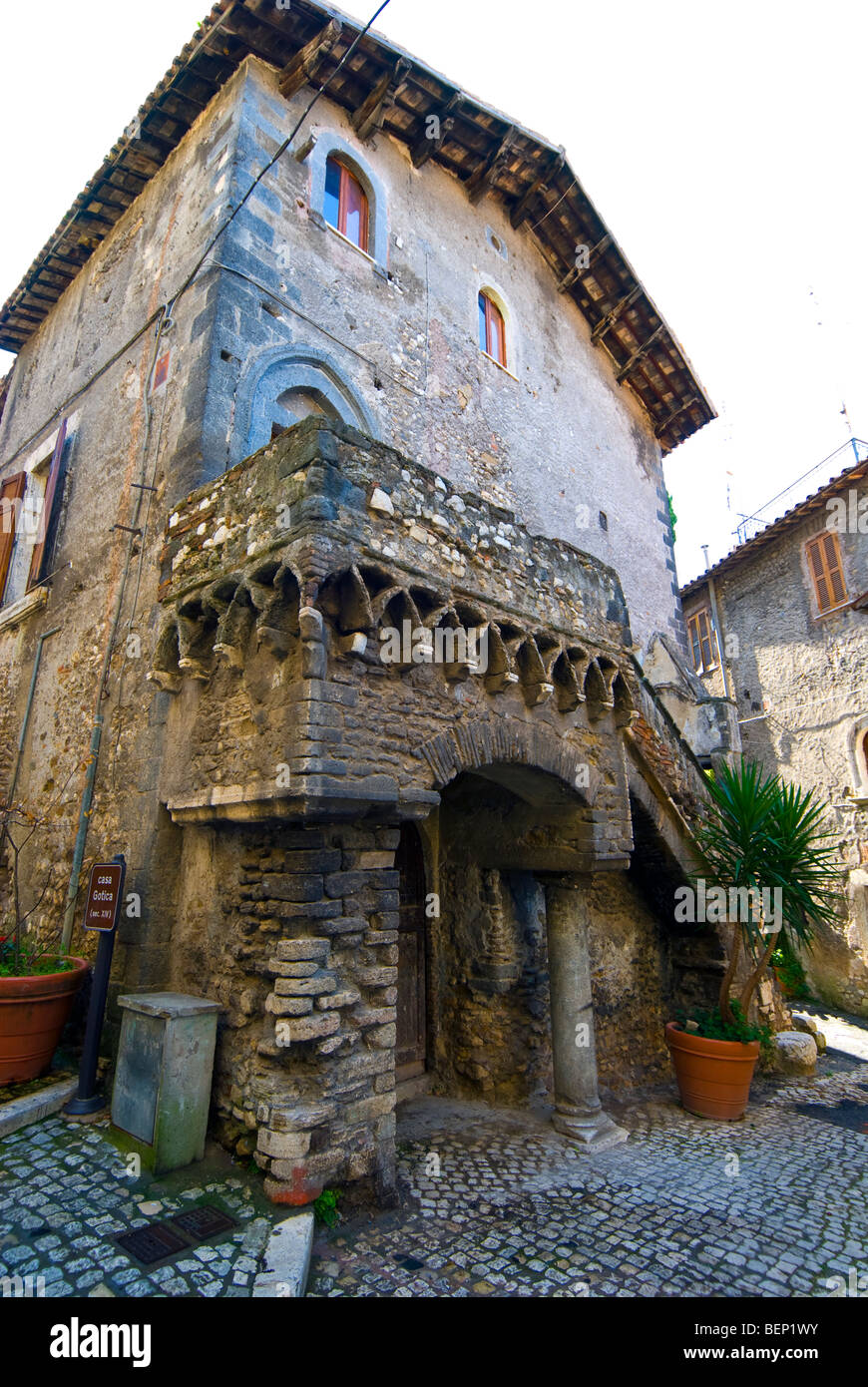 Une maison gothique à Tivoli, Italie Banque D'Images