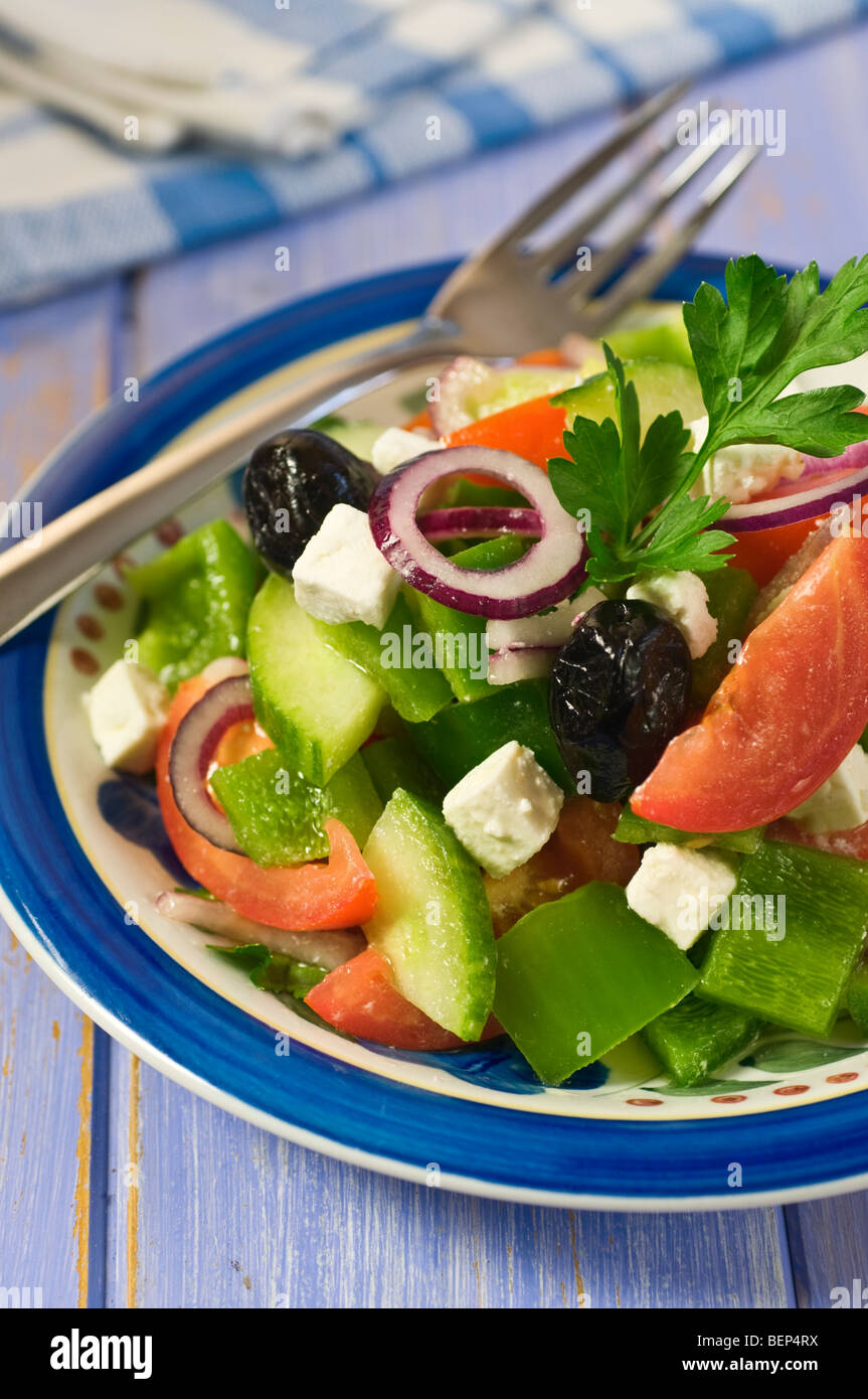 Salade grecque La Grèce l'alimentation Banque D'Images