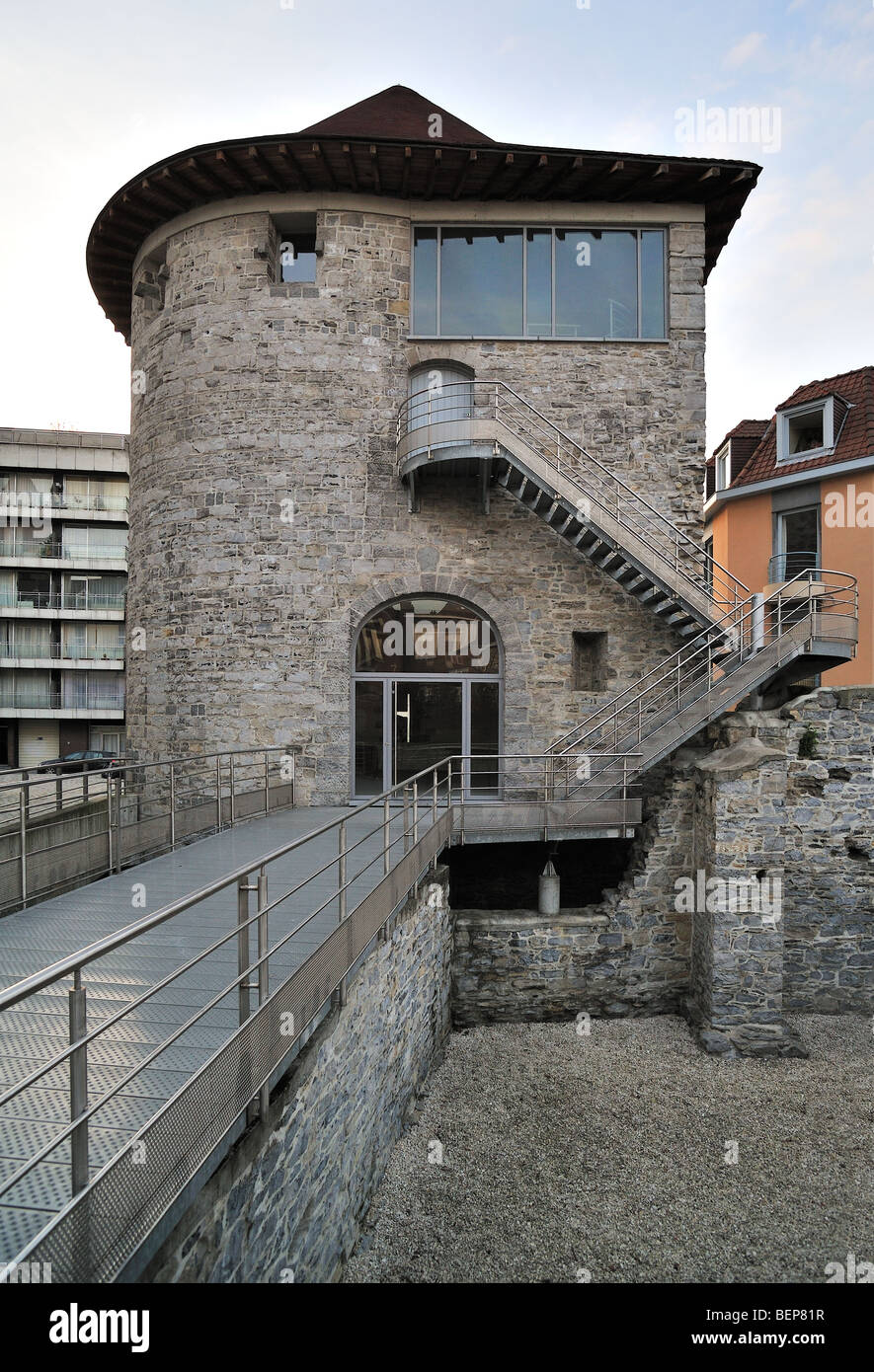 Le Fort Rouge, une partie de la ville rempart à Tournai, Belgique Banque D'Images