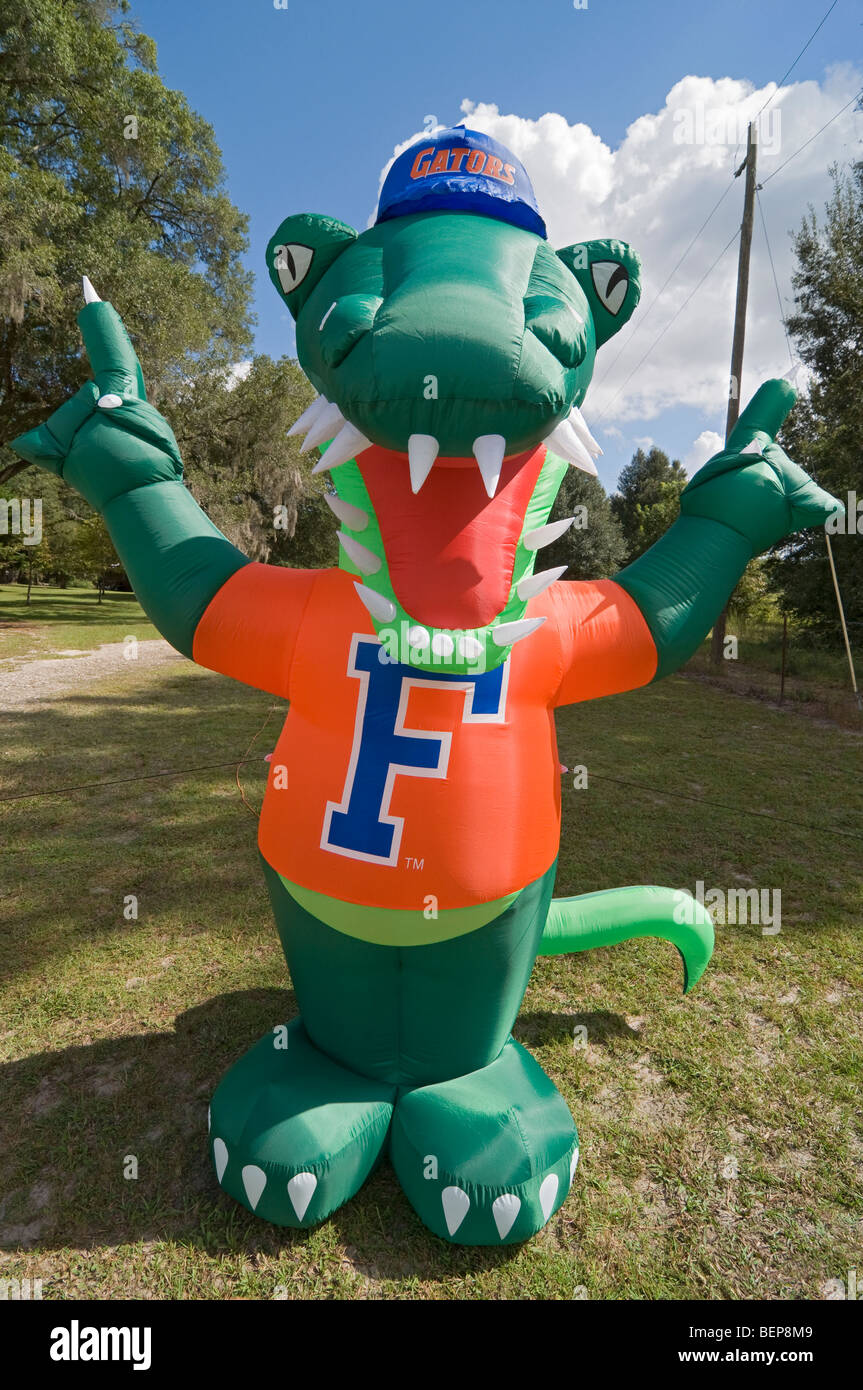 Alligator gonflable mascotte des Gators de l'Université de Floride Banque D'Images
