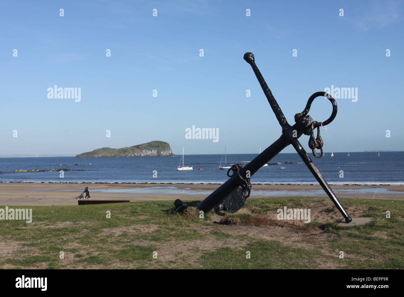 L'ancre et beach North Berwick Bay East Lothian ecosse octobre 2009 Banque D'Images