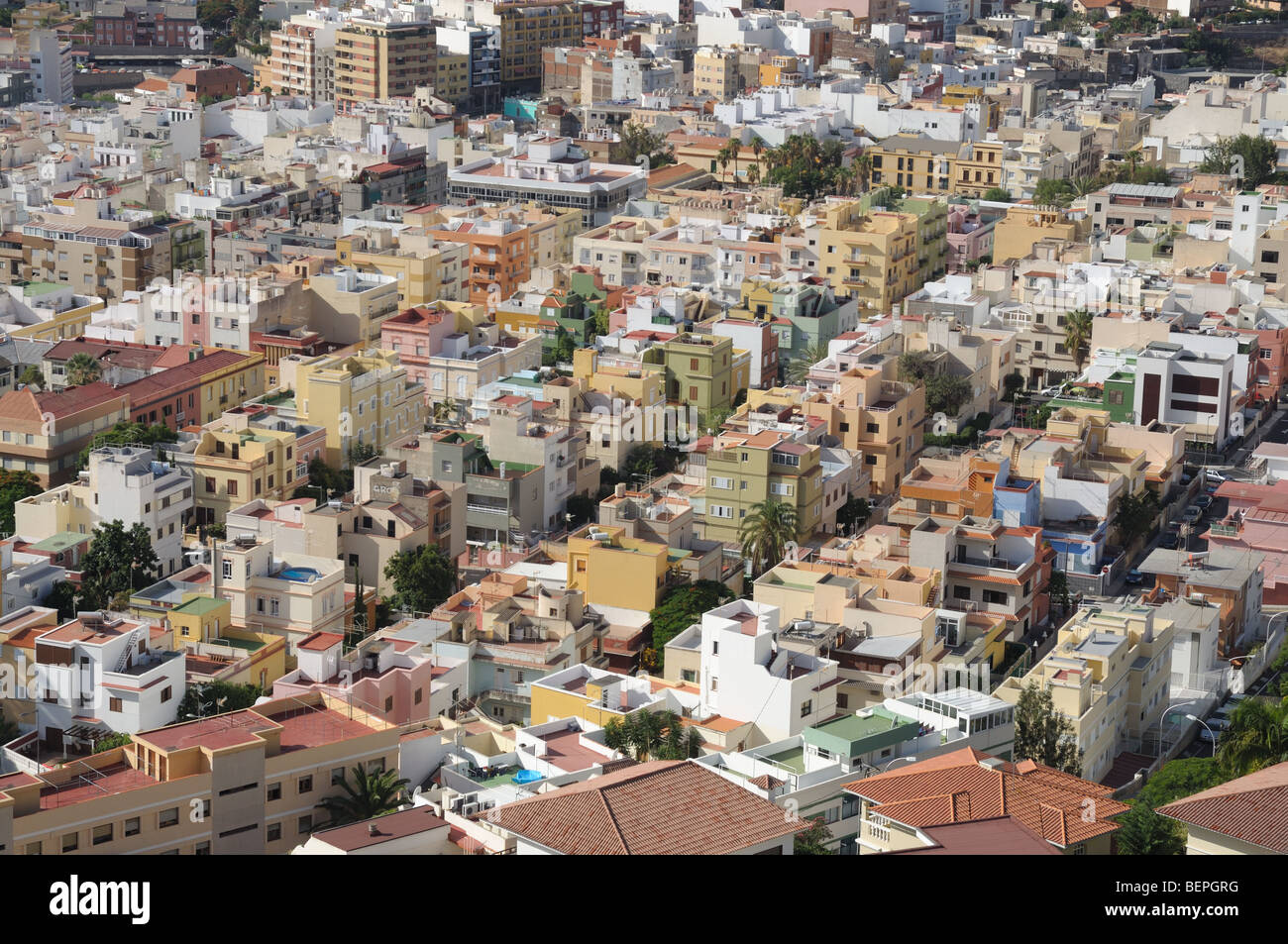 Vue aérienne de Santa Cruz de Tenerife, Espagne Banque D'Images