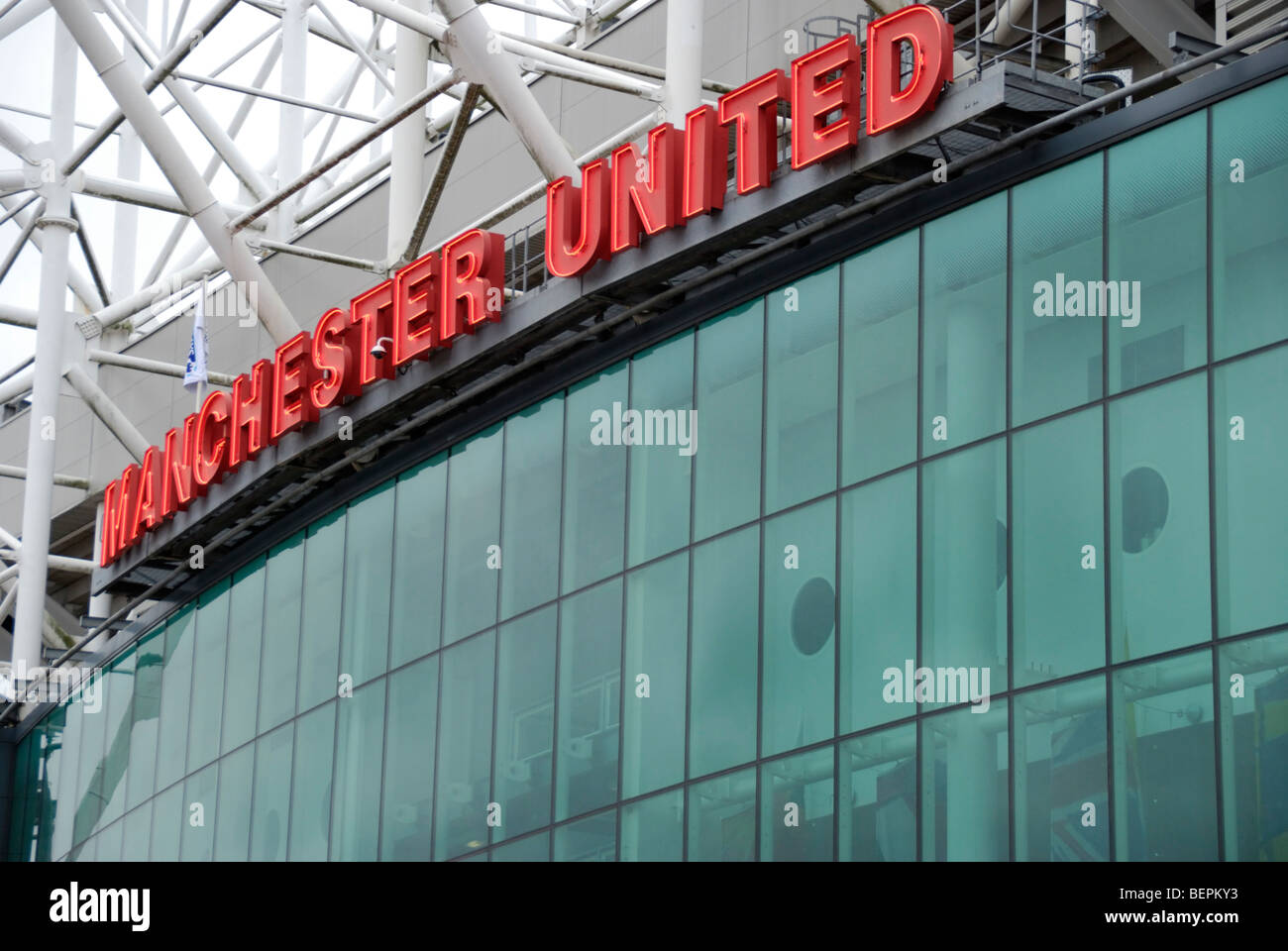 Manchester United le stade de football Old Trafford, Manchester, Angleterre, RU Banque D'Images