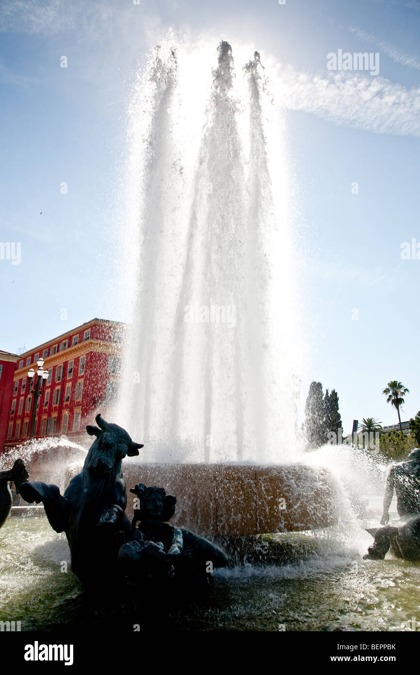 Fontaine à Nice, France Banque D'Images