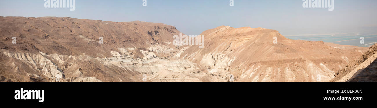 Israël, la Mer Morte Vue panoramique Banque D'Images