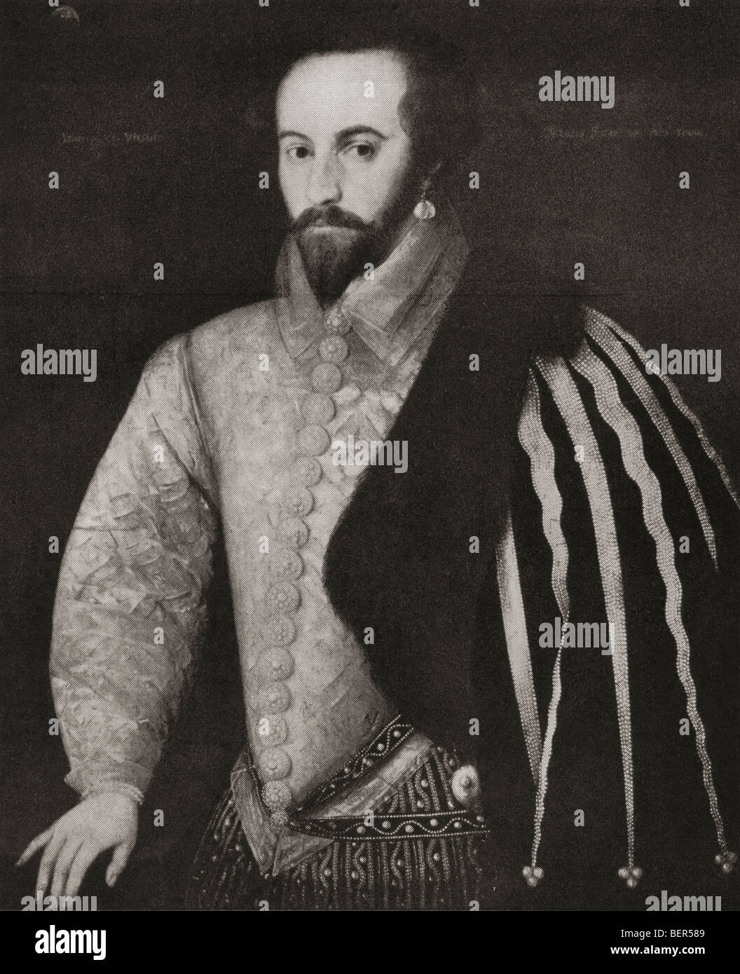 Sir Walter Raleigh, Lord Lieutenant de Cornwall, ch. 1552 à 1618. Banque D'Images
