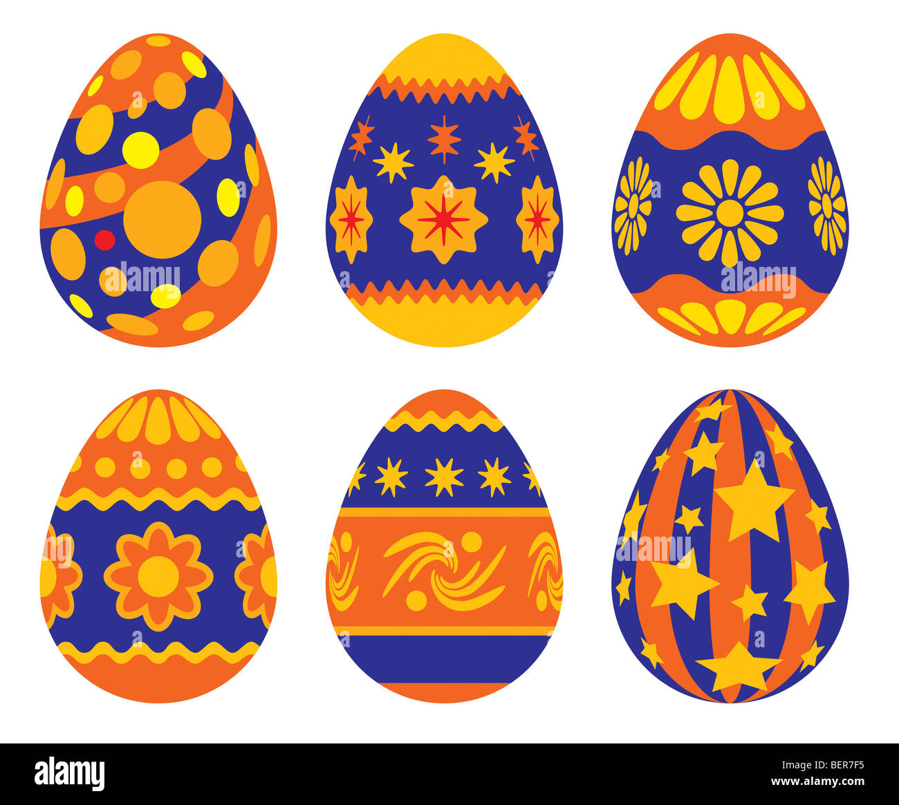Les œufs peints de pâques collection couleur Banque D'Images