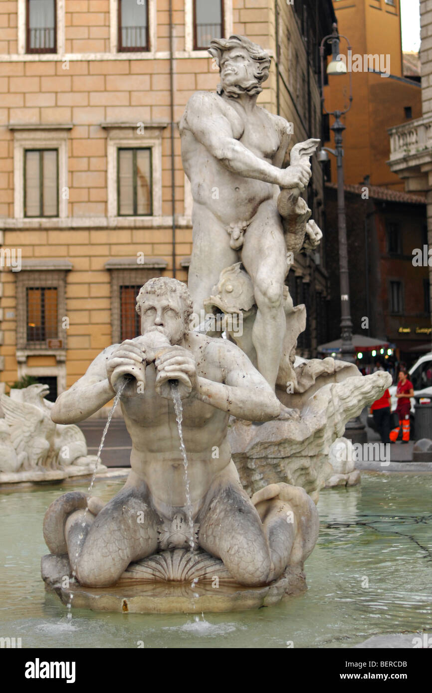 Statue de Piazza Navona, Rome, Italie Banque D'Images