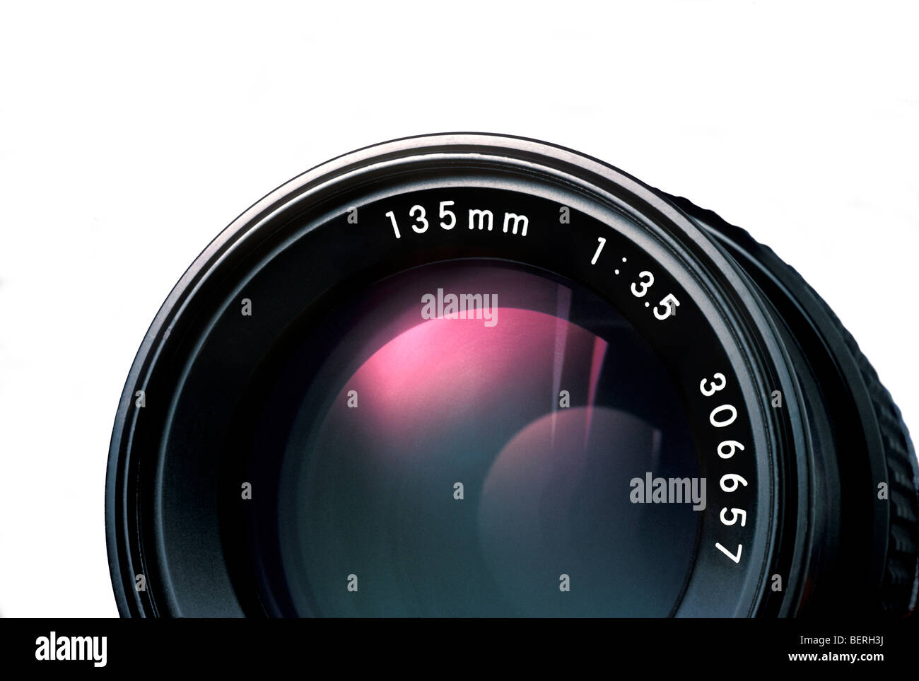L'objectif de l'appareil photo 35mm avec une focale de 135mm Banque D'Images