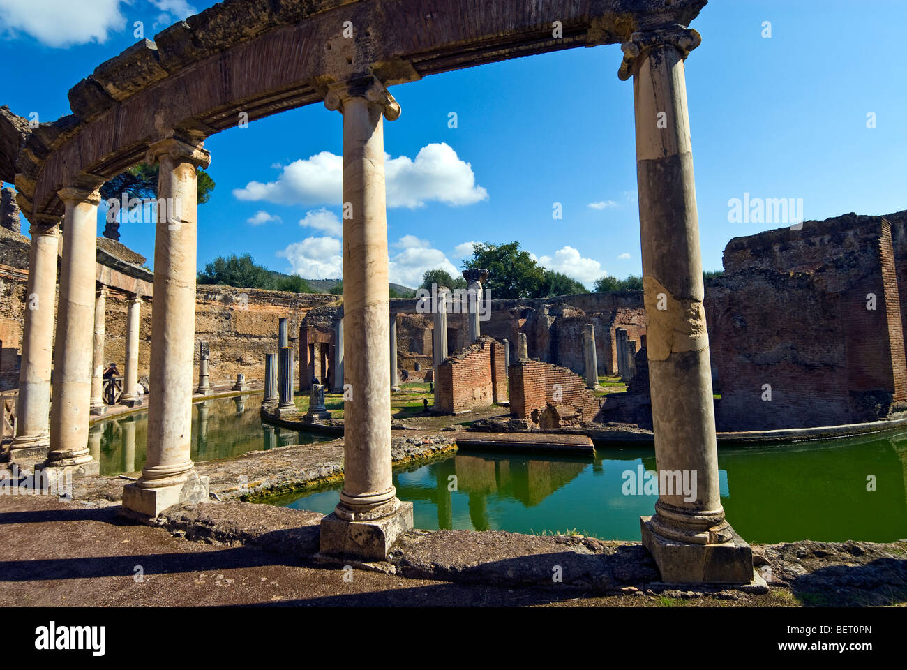 L'Île Villa Maritime (théâtre), la Villa Adriana, la Villa d'Hadrien, près de Tivoli, Italie Banque D'Images