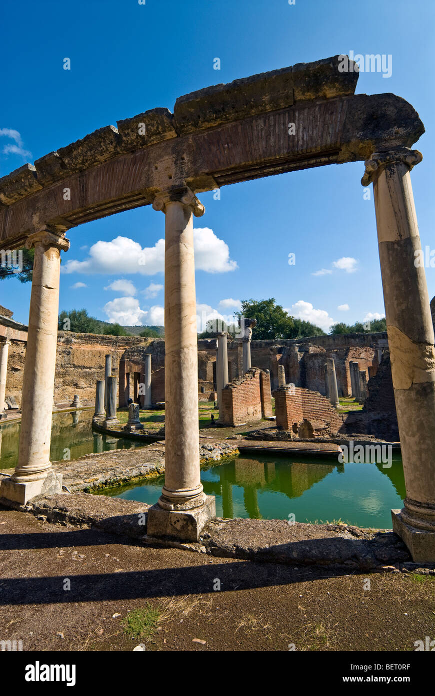 L'Île Villa Maritime (théâtre), la Villa Adriana, la Villa d'Hadrien, près de Tivoli, Italie Banque D'Images