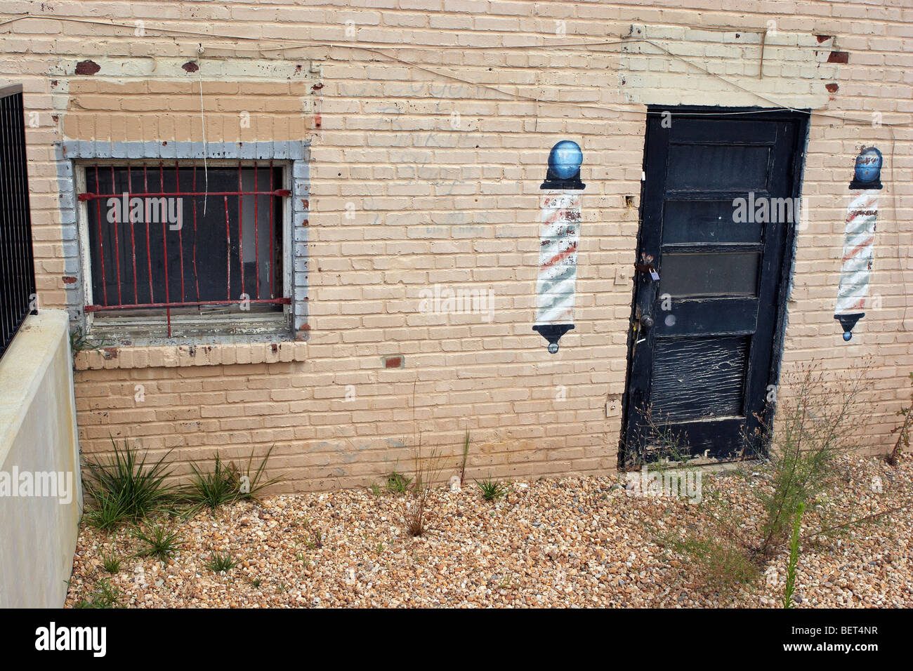 La façade de la coiffure dans l'ancien complexe correctionnel Charlotte, Charlotte, Virginie, maintenant converti en un centre culturel. Banque D'Images