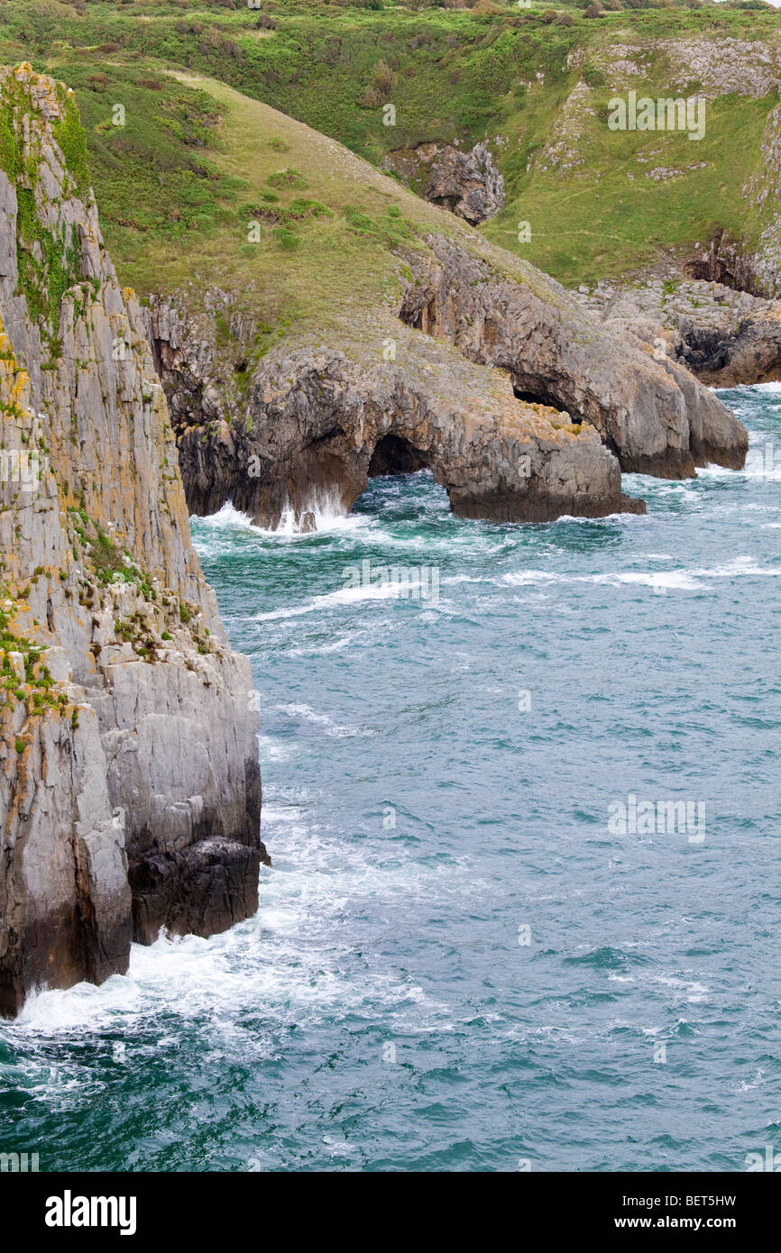 Le parc national Pembrokeshire Coast à Skrinkle Haven, Pembrokeshire, Pays de Galles Banque D'Images