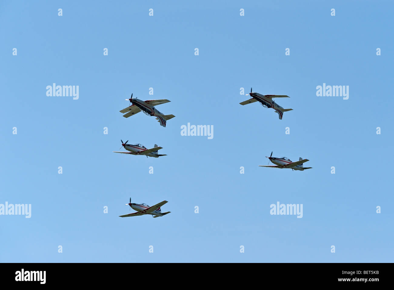 Avions / Avions d'l'Armée de l'air croate volant en formation à l'Airshow de Coxyde, Belgique Banque D'Images