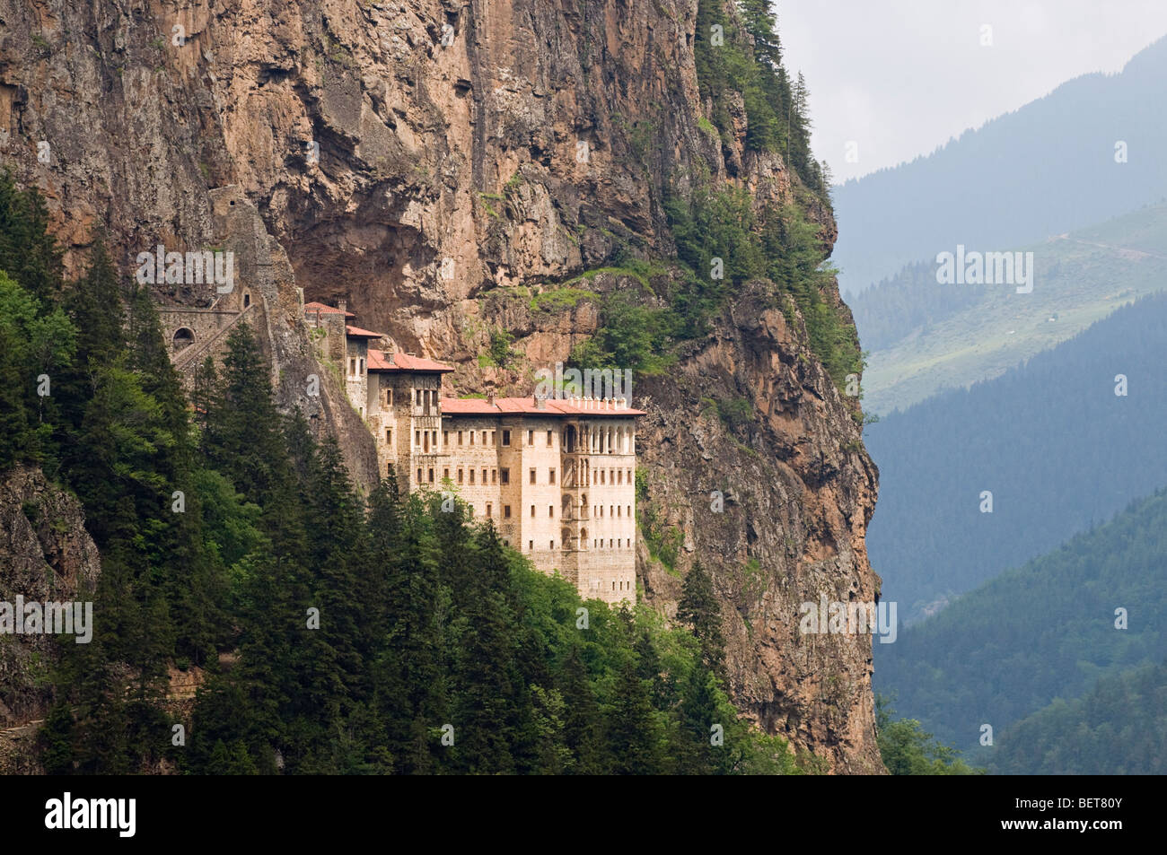 Monastère de Sumela Trabzon Turquie , Montagnes Zigana Banque D'Images