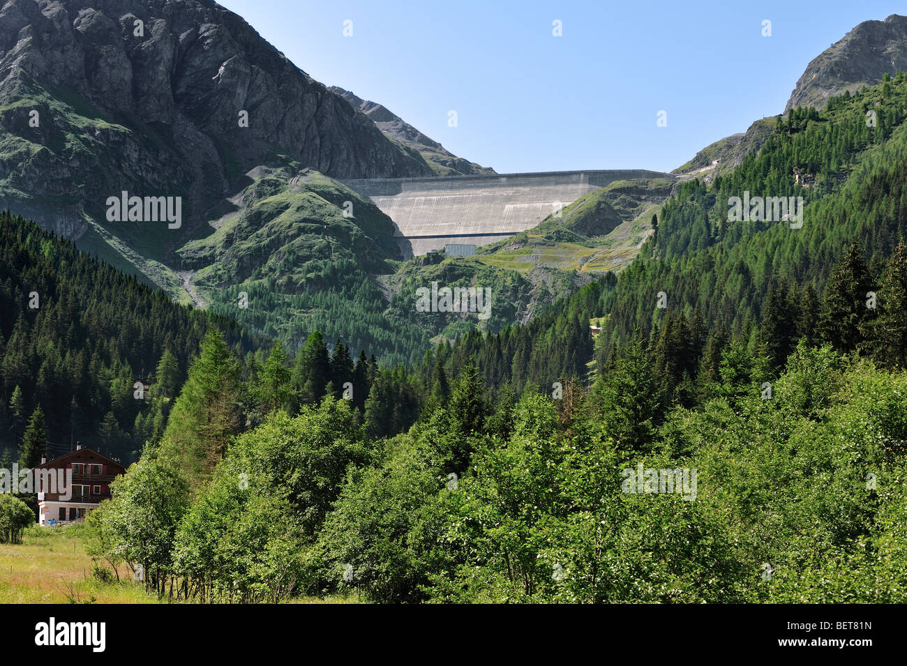 Barrage de la Grande Dixence / Barrage de la Grande Dixence, le plus haut barrage-poids du monde, Valais, Alpes Suisses, Suisse Banque D'Images