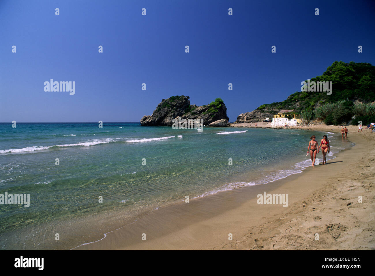 Grèce, Îles Ioniennes, Corfou, Pelekas Beach Banque D'Images