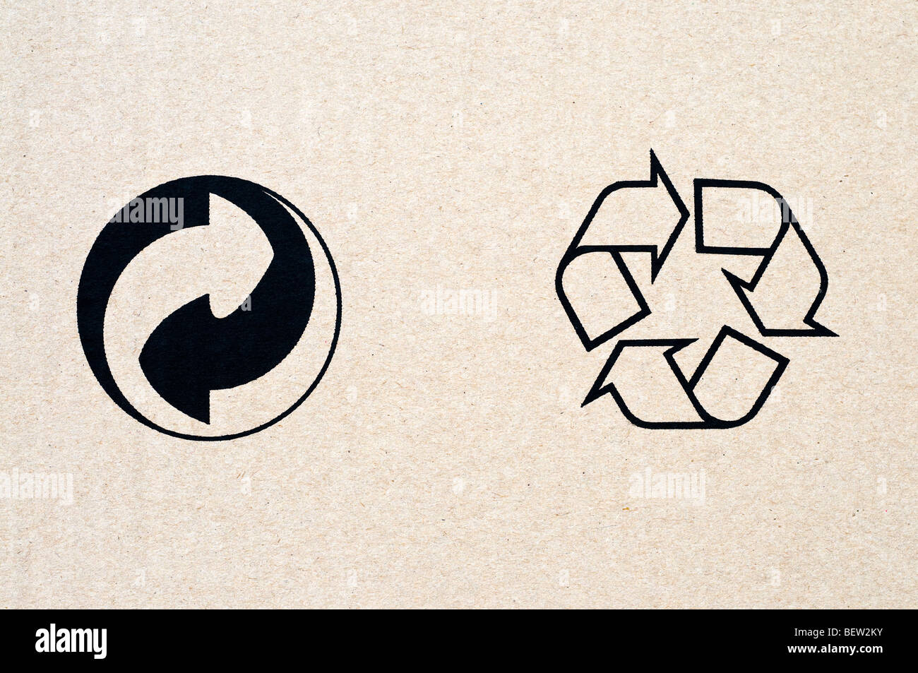 Recyclage imprimé logos. Banque D'Images