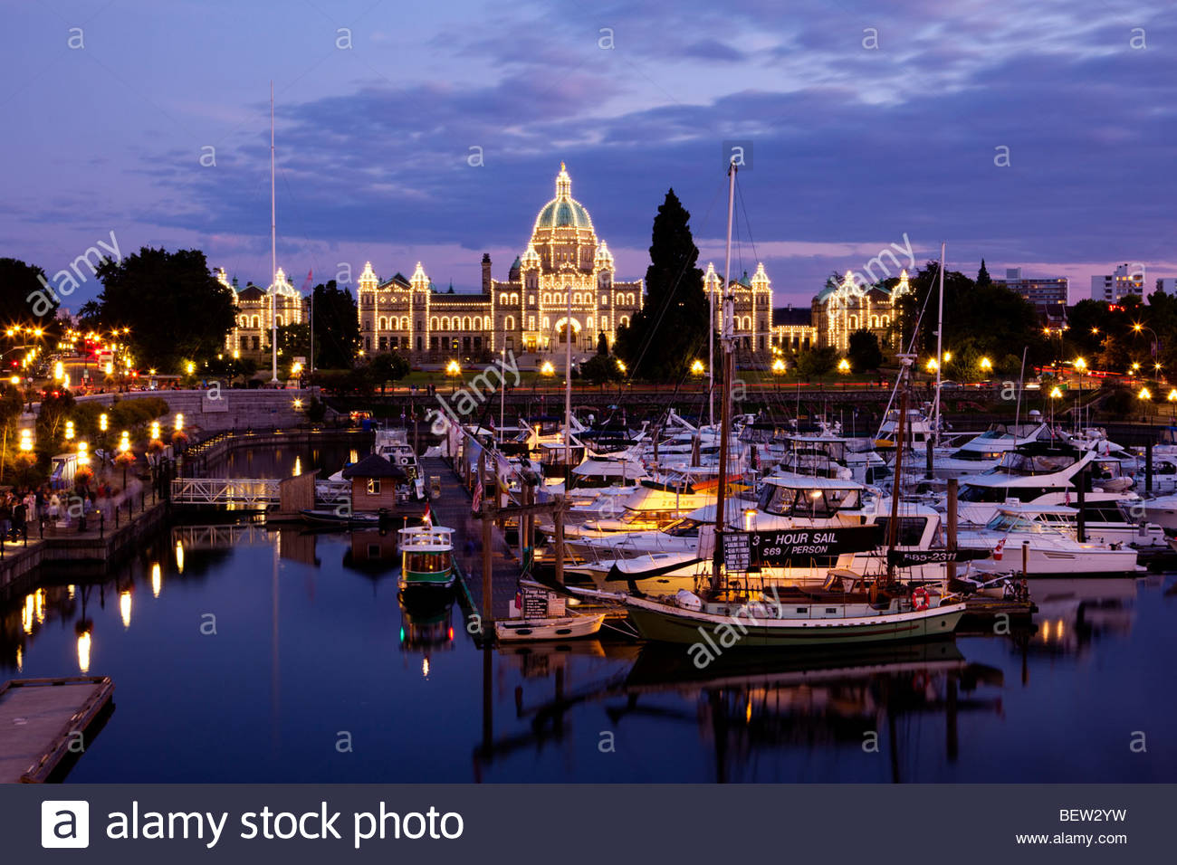 Les feux de bâtiment du Parlement européen, Victoria, Colombie-Britannique Banque D'Images