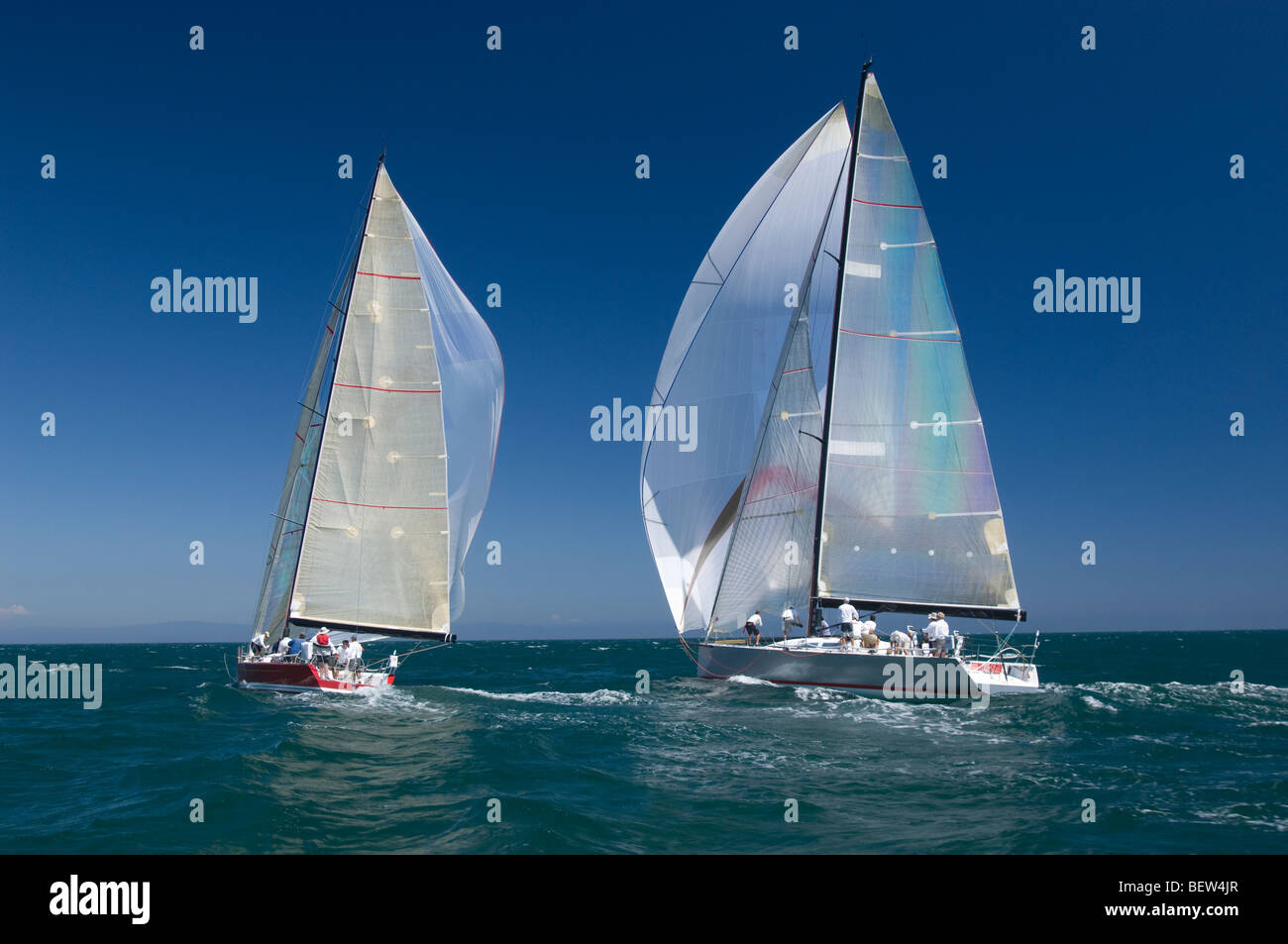 Deux yachts concurrencer dans l'événement à l'équipe, en Californie Banque D'Images