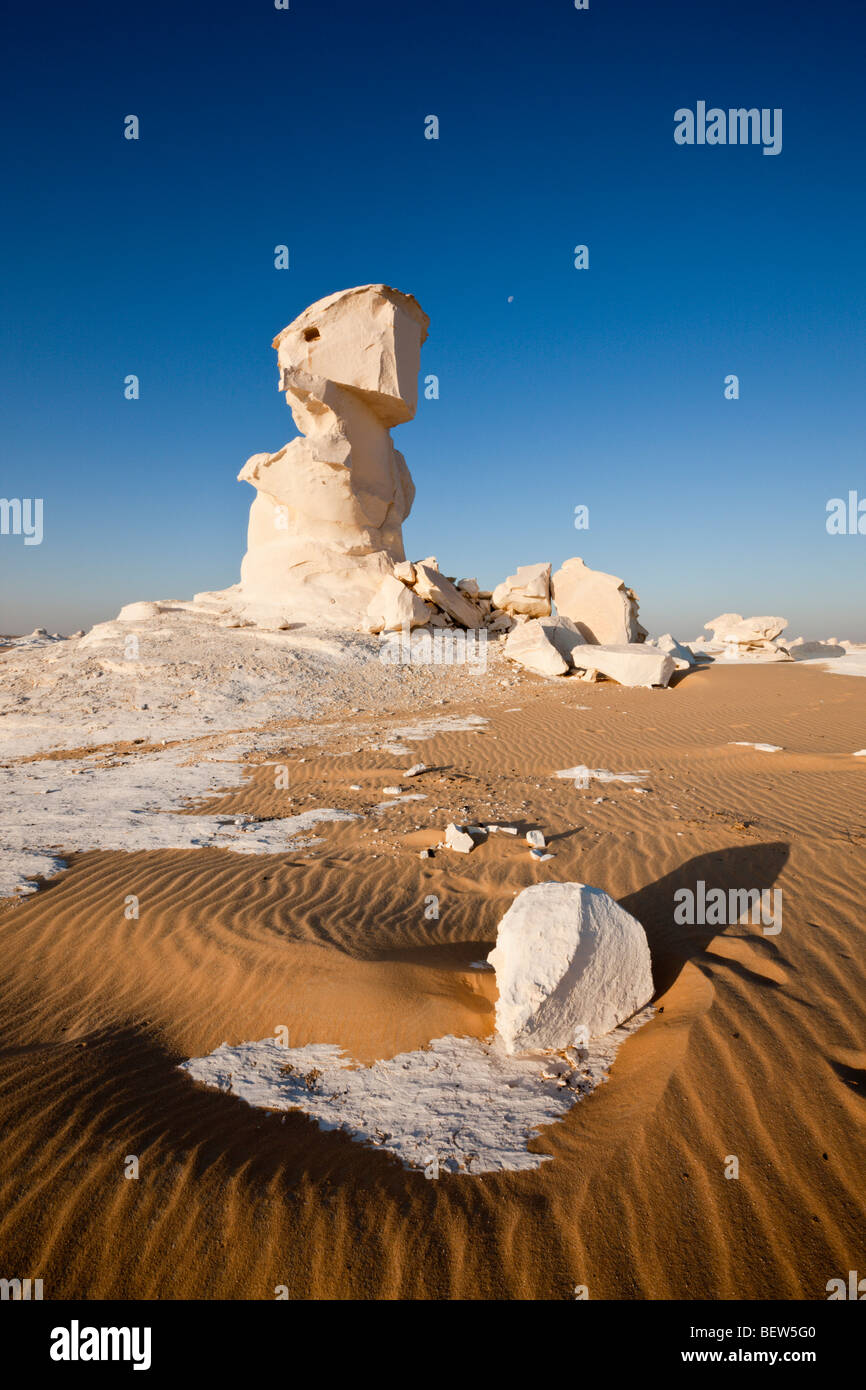 Paysage dans le parc national du Désert Blanc, Désert de Libye, Egypte Banque D'Images