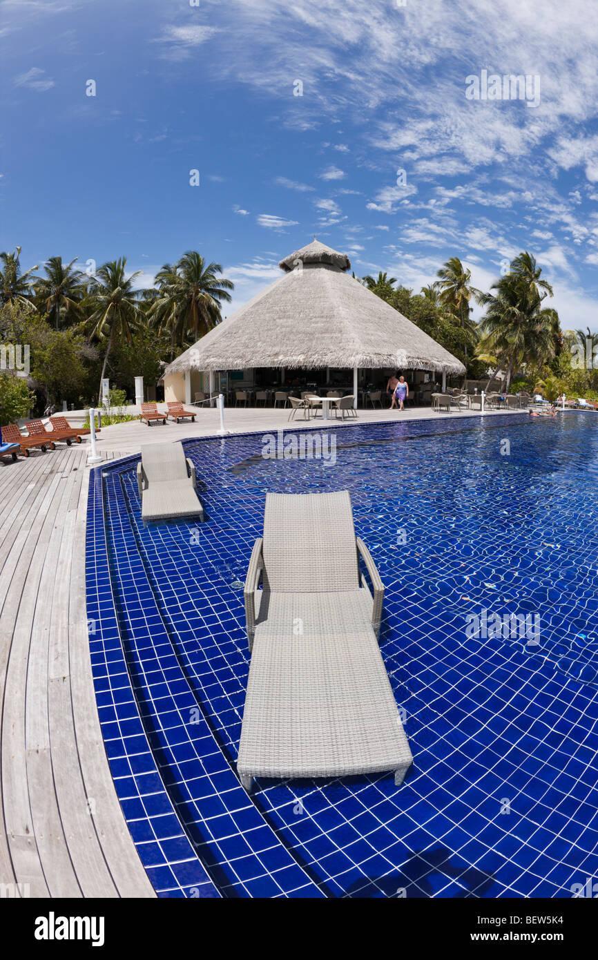 Bassin de l'Île Maldives Ellaidhoo, North Ari Atoll, Maldives Banque D'Images