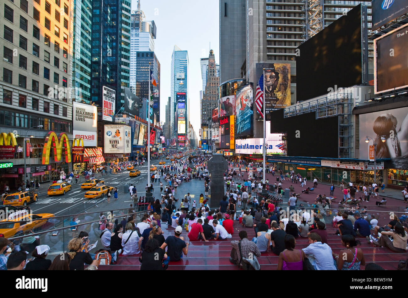 États-unis, New York, Manhattan, les gens dans la zone de Times Square Banque D'Images