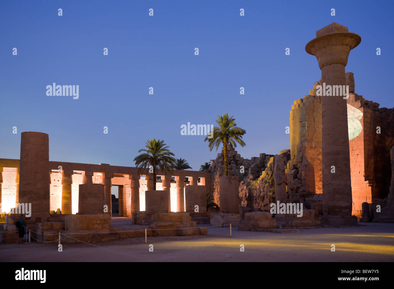 Spectacle son et lumière au Temple de Karnak, Louxor, Egypte Banque D'Images