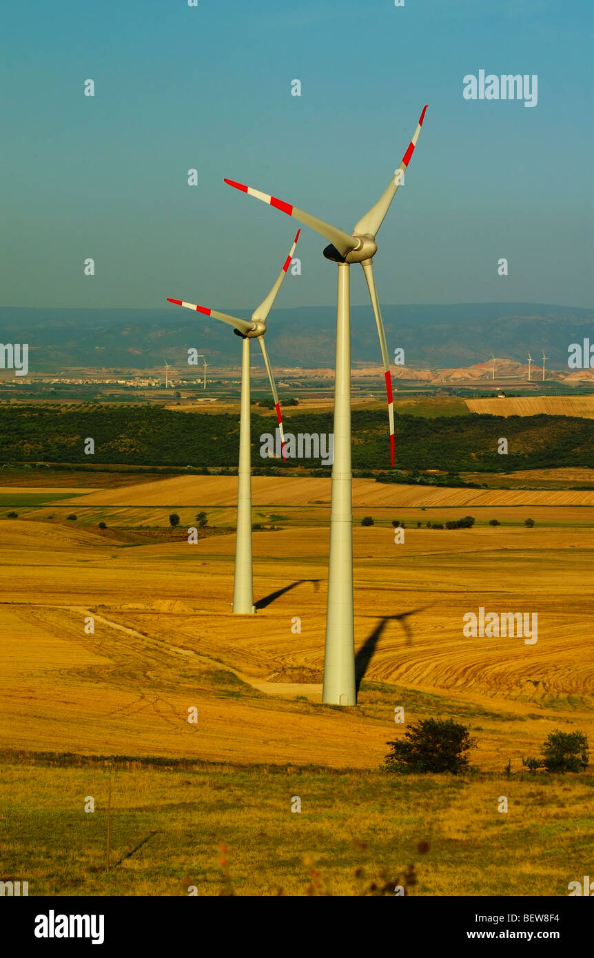 L'énergie éolienne, Pouilles, Italie Banque D'Images