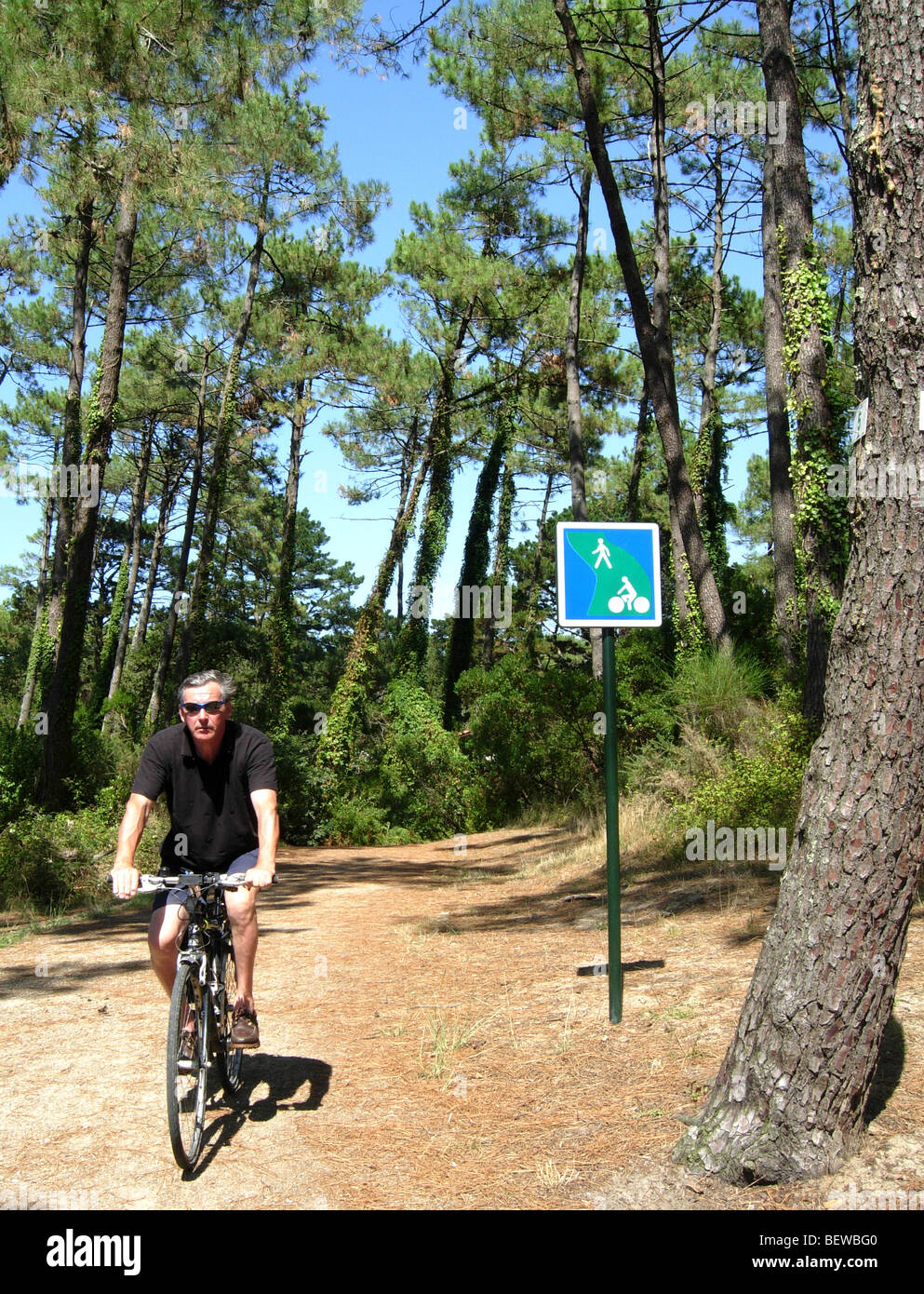Randonnée à vélo entre Anglet et Biarritz dans le sud ouest de la France Banque D'Images