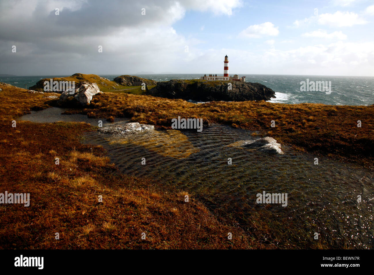 Eilean Glas Leuchtturm,à l'île de Scalpay, Isle Of Lewis, Western Isles,Outer Hebrides, Ecosse, Royaume-Uni. Banque D'Images