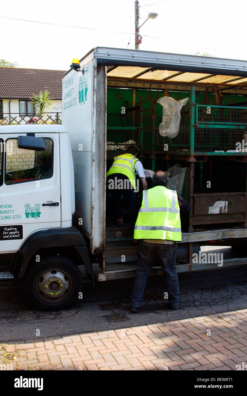 Service de recyclage dans la région de Mid Devon Banque D'Images