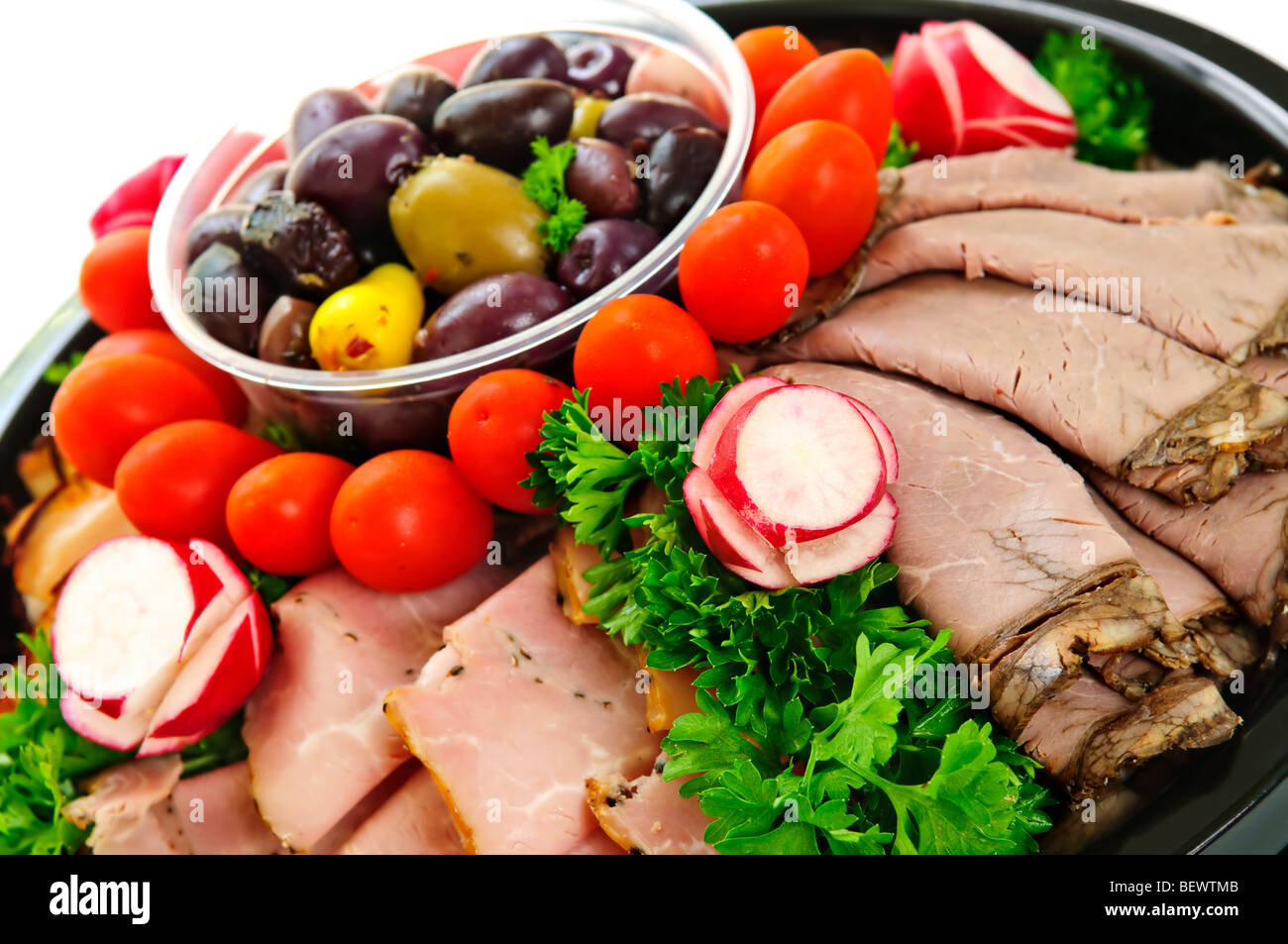 Platter of assorted cold cut tranches de viande Banque D'Images