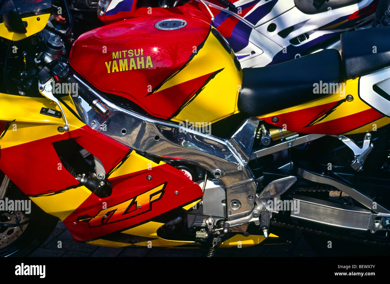 Mitsui parrainé Yamaha moto détail côté ZF Banque D'Images