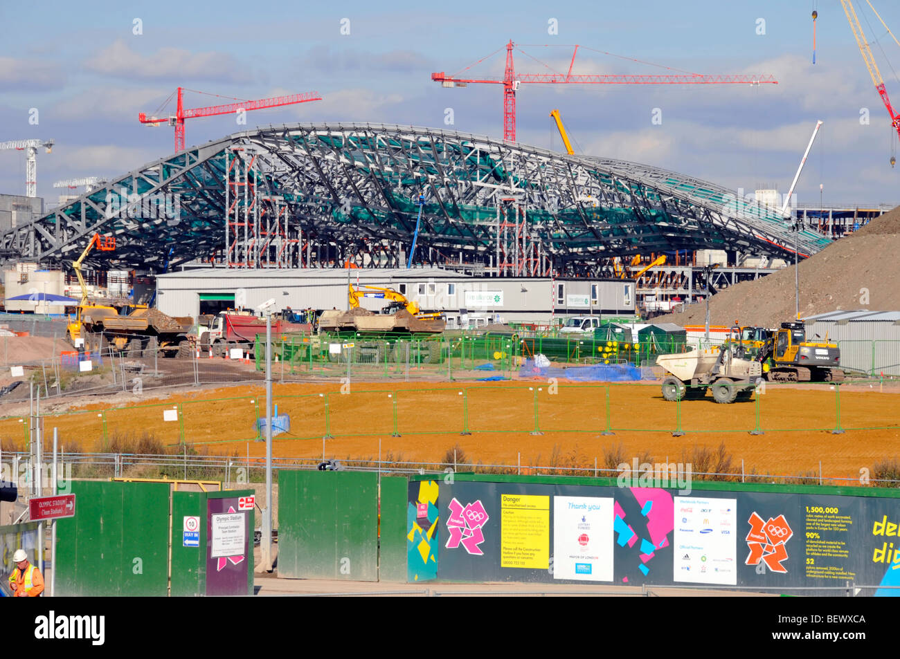 Jeux Olympiques de Londres 2012 Lieu Centre aquatique en construction Banque D'Images