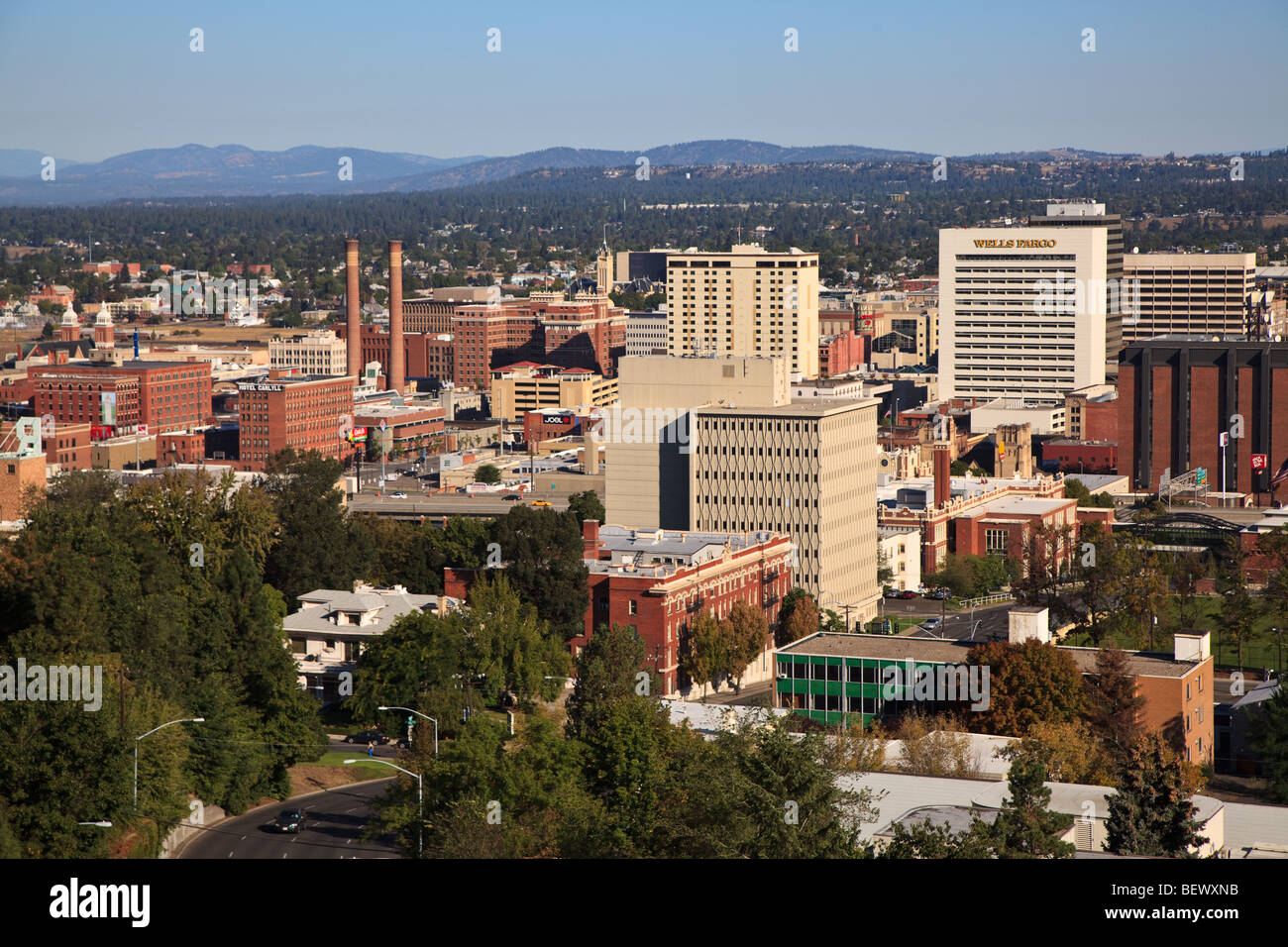 Spokane, Washington vue sur la ville de Pioneer Park Banque D'Images