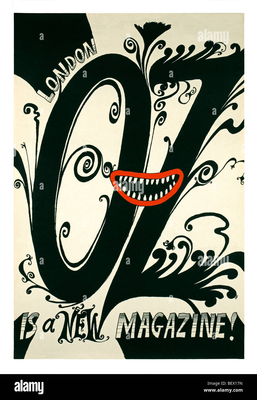 L'affiche de la rue pour le premier numéro du magazine oz en 1967 Banque D'Images