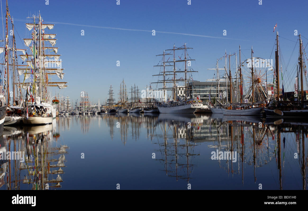 Voiliers dans le port de Bremerhaven, Allemagne Banque D'Images