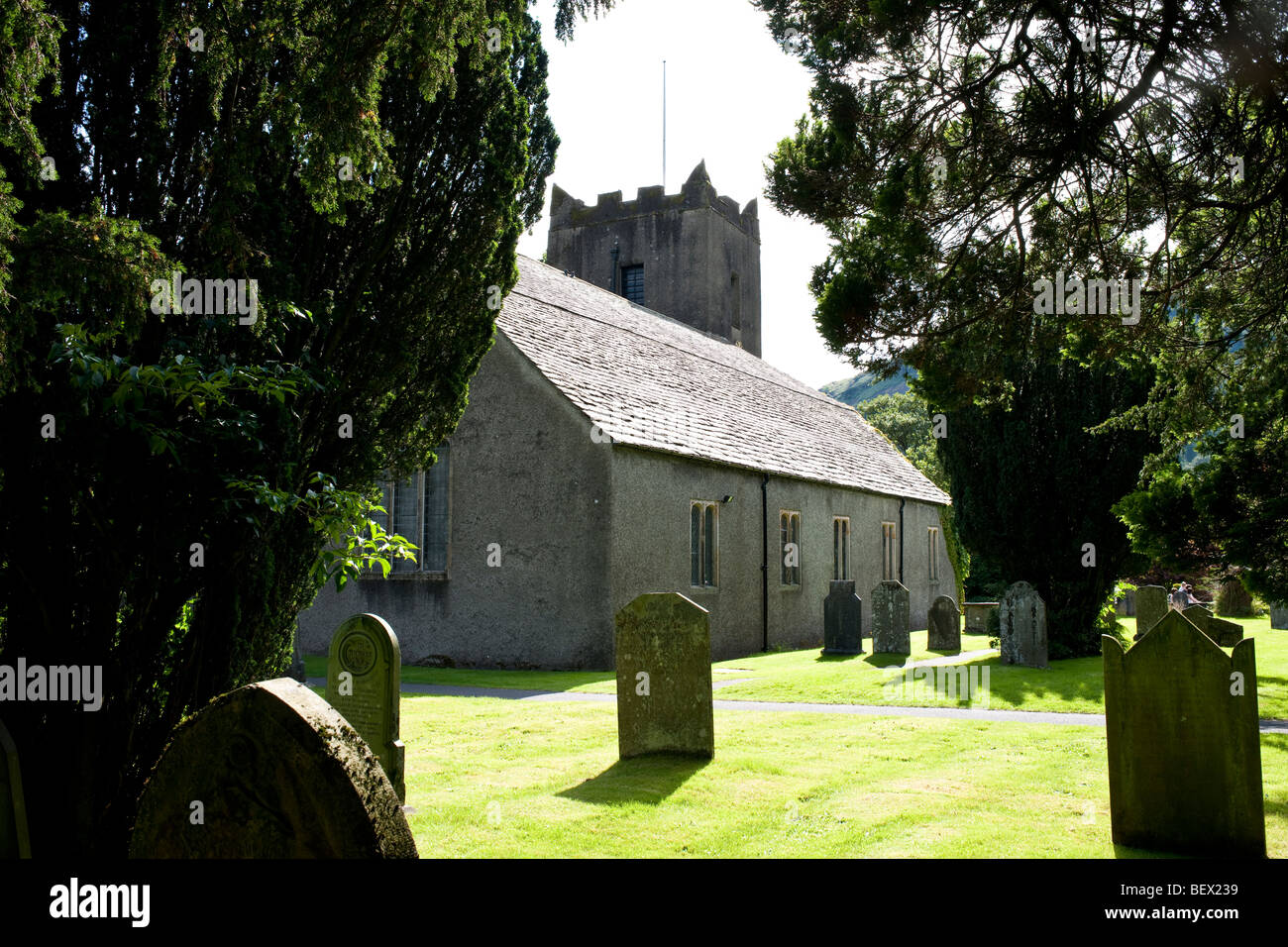 L'église St Oswald, dernière demeure de William Wordsworth, Grasmere Banque D'Images