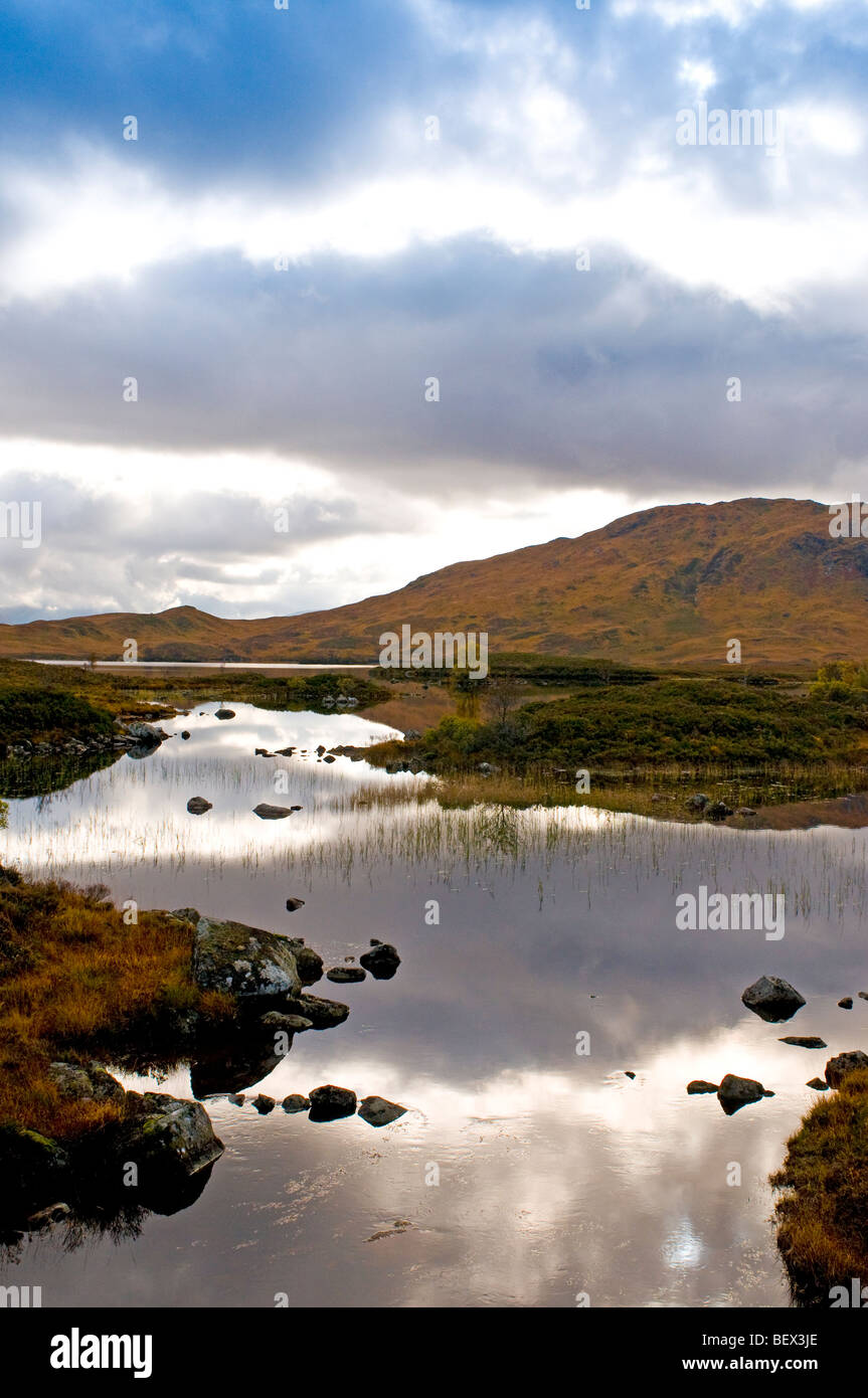 L'ensemble du paysage sombre ouvert Blackmount Rannoch Moor, en Écosse. 5395 SCO. Banque D'Images