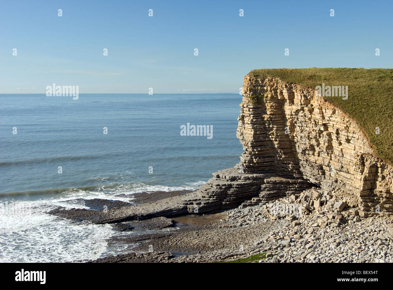 Point Nash nr St Donats, la côte du Glamorgan, Pays de Galles, Royaume-Uni. Banque D'Images